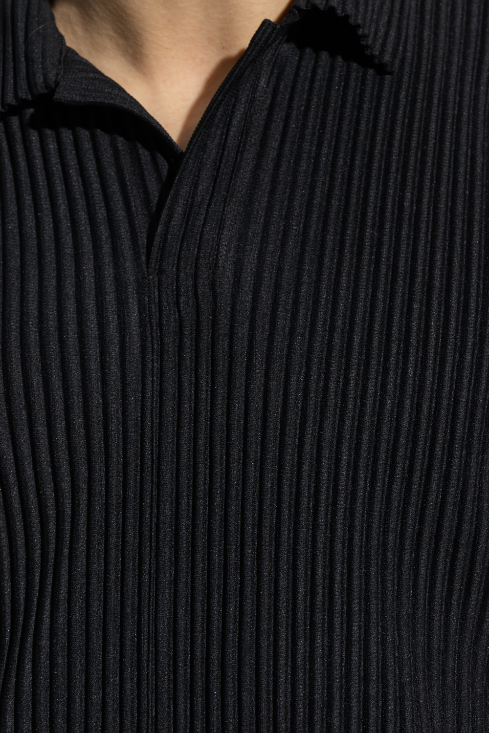 Black Pleated polo shirt Issey Miyake Homme Plisse Black Pleated polo shirt Issey Miyake Homme Plisse